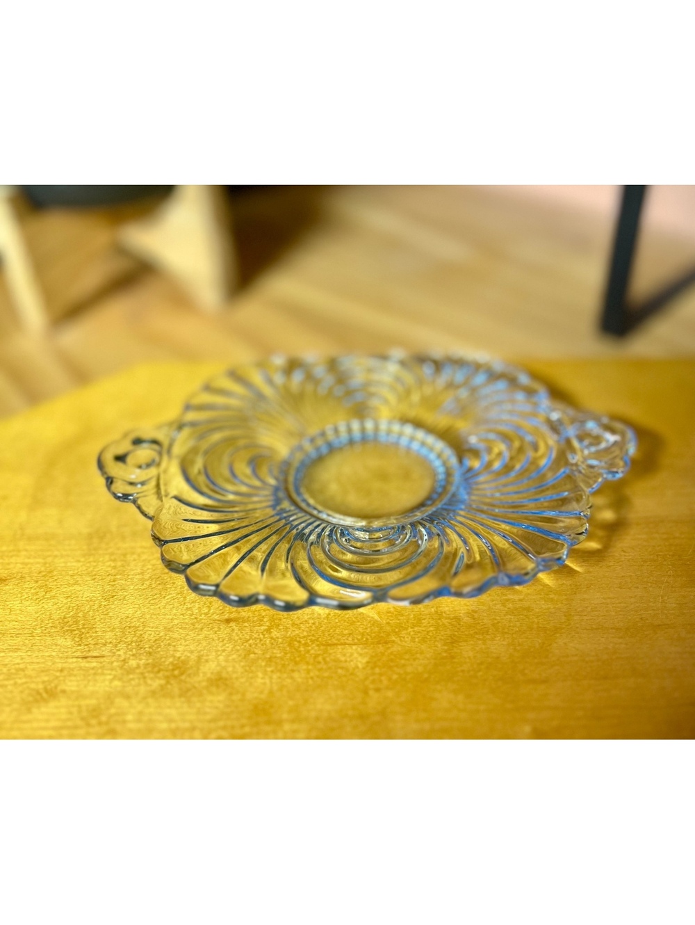 1940s Cambridge Caprice Moonlight Blue Round Lemon Dish